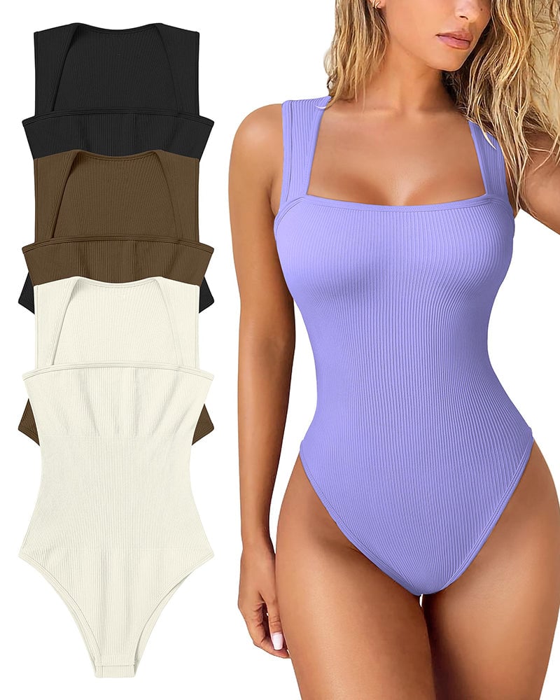 Summer bodysuits-Sleeveless Tummy Control Tank Tops