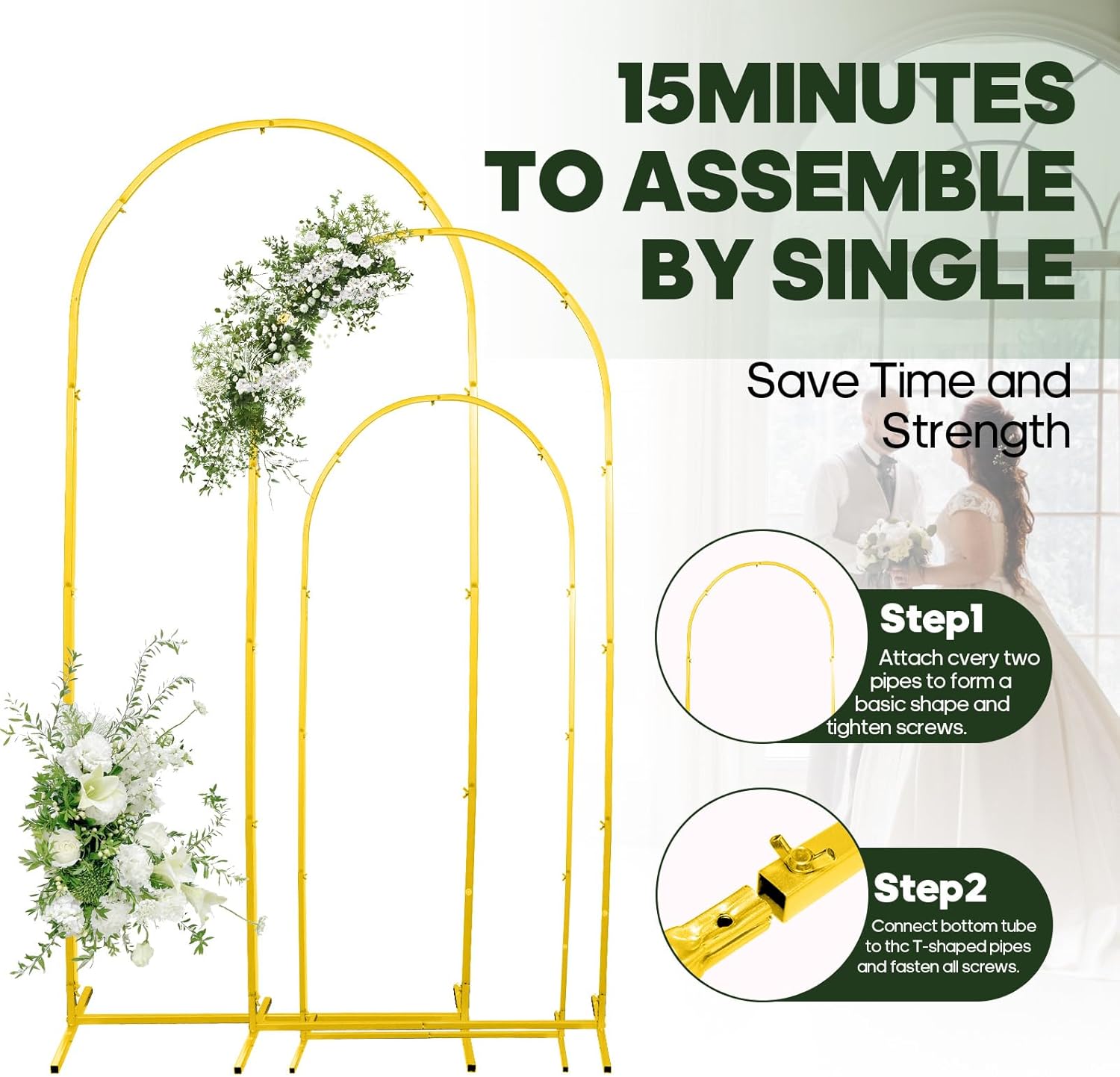 Jugoo® Versatile Metal Arch Backdrop Stand Set