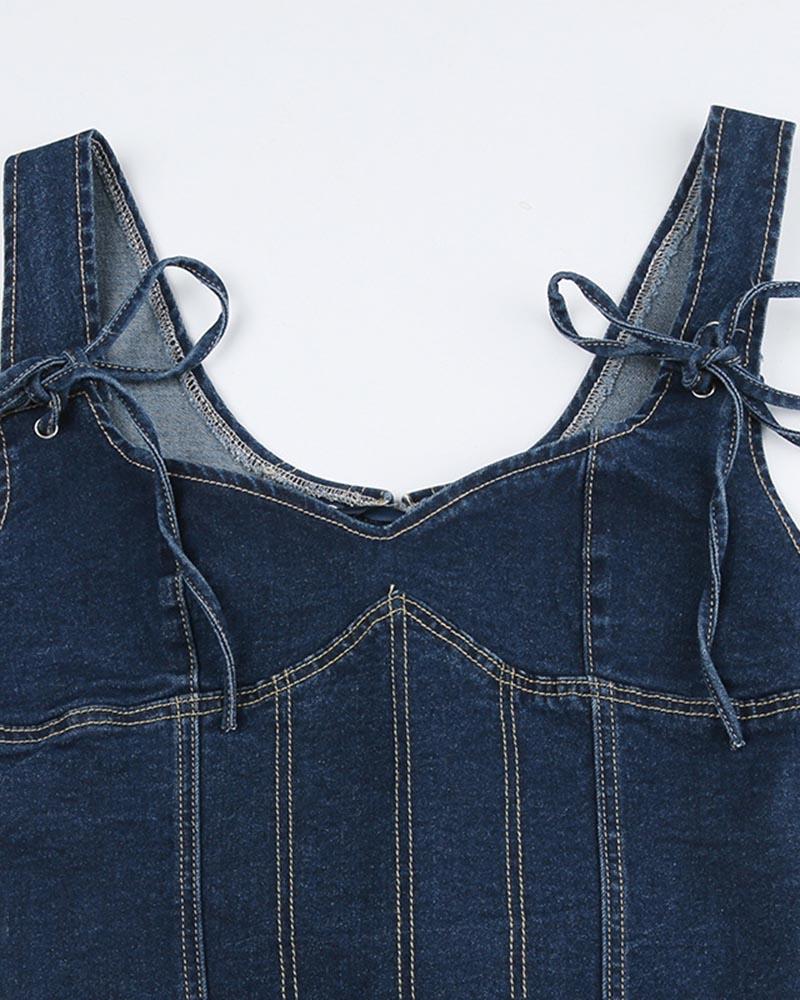 Summer 2024 Denim Corset Top for Women